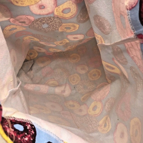 Donut Print Pop Art Canvas Tote Bag - Picture 11 of 11